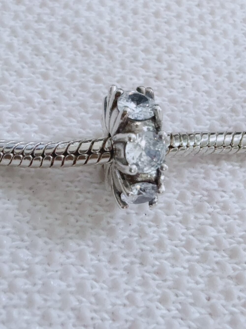Long Pronged Sparkling Clip Charm Silver Charm For Pandora Bracelet